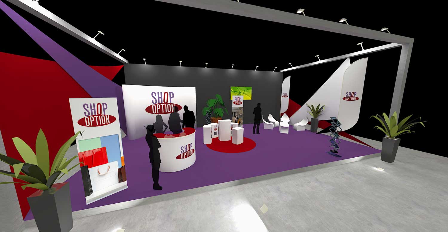 simulation 3D stand sur salon professionnel