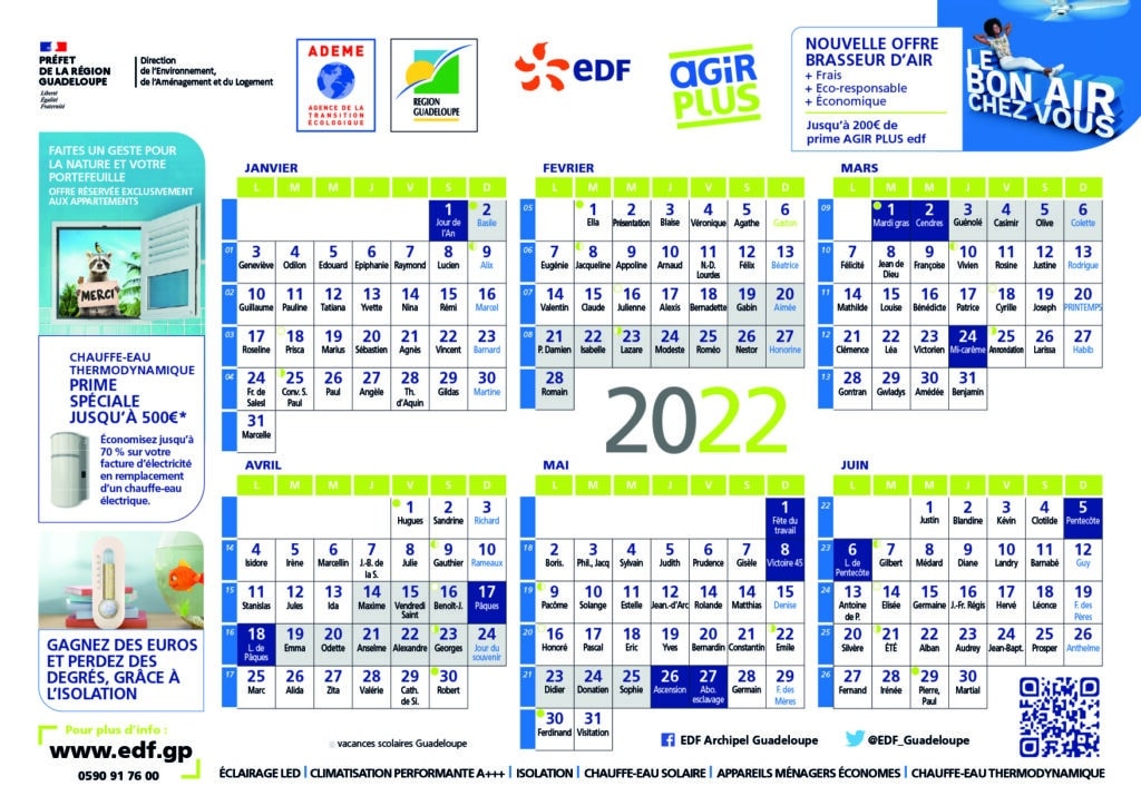 calendrier EDF